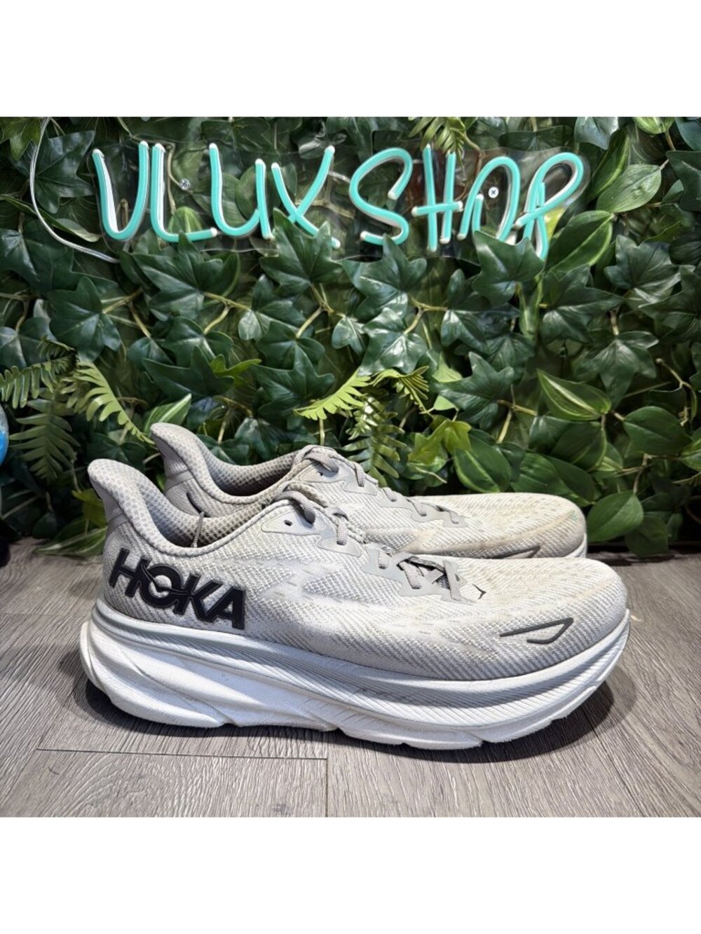 Hoka One One Clifton 9 Mens Size 13 Gray Running Shoes Gym Sneakers 1127895 HMBC